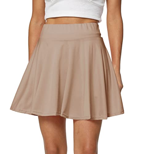 Afibi Women's Casual Basic Versatile Flared Pleated Mini Skater Skirt with Shorts4
