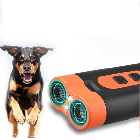 Ultraschall Hundeabwehr Gerät – Tragbarer Hundeschreck mit Dual-Ultraschall & LED-Taschenlampe, Wiederaufladbar für Draußen & Unterwegs