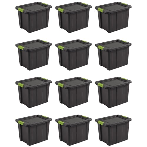 Image of Sterilite Latching Tuff1 Tote Containers w /Lids, 18 Gallon, 12-Pack