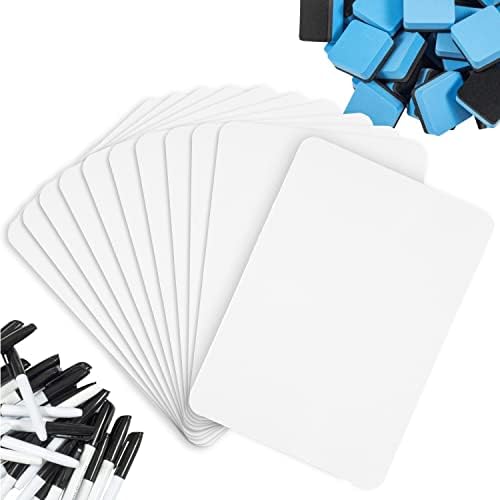 Double Sided Dry Erase Small White Board for Desk (Pack of 12) - 9x12 Inch Small Dry Erase Board for Kids, Clear Wipe Coating Mini Whiteboard, Small White Board Dry Erase for Student & Classroom