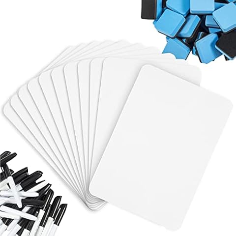 Dry Erase Board [12pc Student Pack] with ClearWipe Coating! Lapboards and 12 Bonus Whiteboard Markers Plus Erasers - 9" x 12" Double Sided Small White Boards for Students, Premium Teacher Supplies Cover