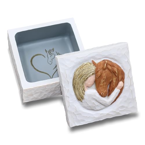 AcowSpt Horse Gifts for Women Horse Gifts for Girls Western Gift for Women Sculpted Hand-Painted Keepsake Box