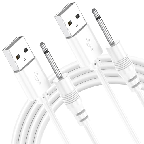 Vanjua 2 Pack Replacement DC Charging Cable USB to DC 2.5mm Fast Charger Cord Adapter - 2.5mm Massager Charger