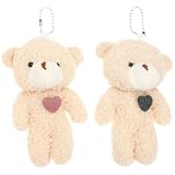 TOYANDONA de Llavero Cómodo y Fácil de Colgar de Oso de Peluche 2 Colgantes para Bolso Algodón Pp y Felpa Adecuado para Manualidades y Decoración