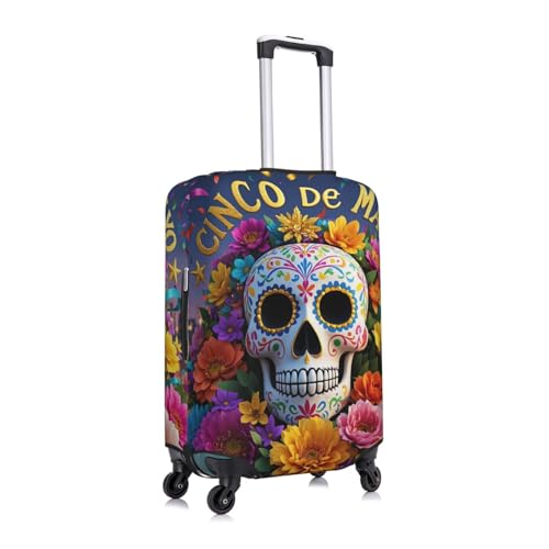 Cinco De Mayo Sugar Skull Flowers Luggage Covers For Suitcase Elastic Suitcase Cover Protector Anti Scratch Covers For 29-32 Inch Luggages XL3