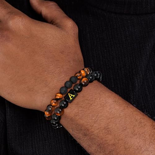 Pulsera Ajustable de Piedras Naturales para Hombre miniatura 4