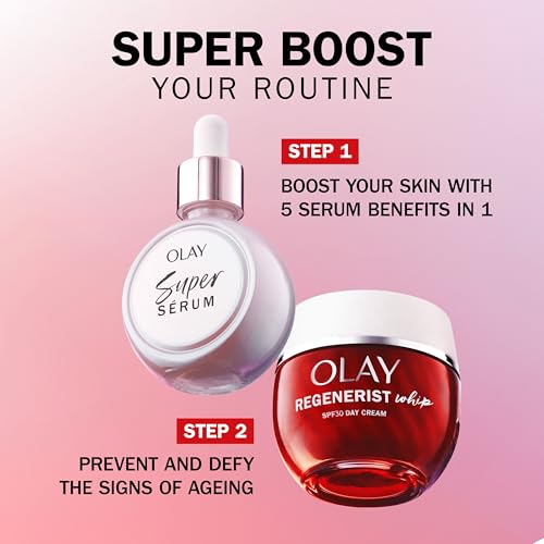 Olay Regenerist Whip Day Face Cream SPF30, Lightweight Anti-Wrinkle Firming Skincare Moisturiser, with Sun Protection, Anti-Ageing Niacinamide, Peptides, Sunscreen, Renews, Firms and Hydrates, 50ml - Image 7