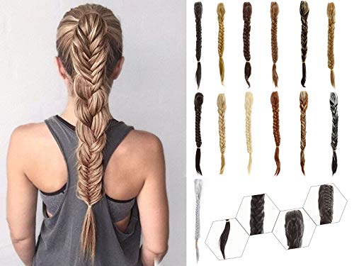 Hebelin Ponytail Fishtail Braid Extension 21 Inch Clip on in Claw Jaw Synthetic