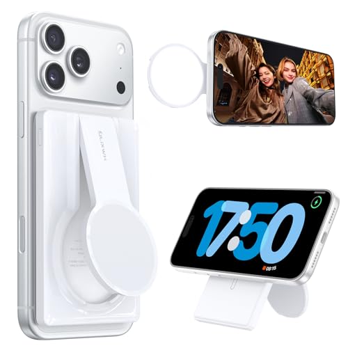 ULiXWH L03 for Magsafe Portable Charger [Built in Selfie Light & Stand] Slim 5000mAh Fast Charging Magnetic Power Bank, Selfie Ring Fill Light Wireless Battery Pack for iPhone Air/17/16 Pro Max White