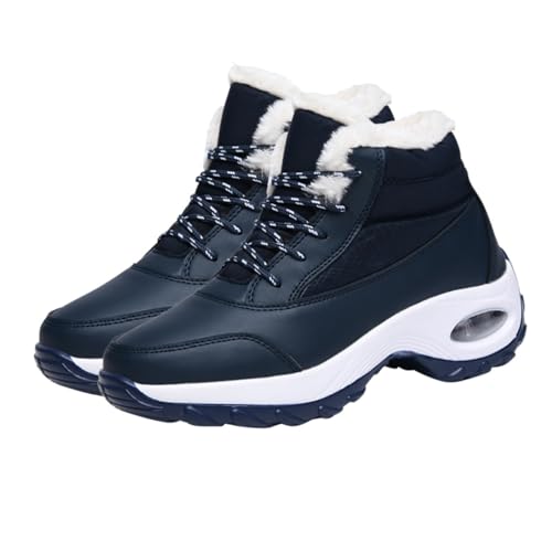 BESPORTBLE Botas de Invierno para Mujer Amortiguación de Aire Botas de Nieve Suela Antideslizante Cálidas para Uso Diario Azul