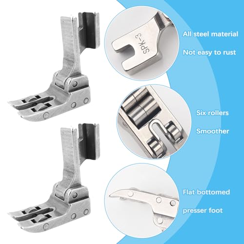 2 Piezas Pie Prensatelas Rodillo para Máquina de Coser Industrial miniatura 4