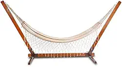 Suporte De Madeira Com Rede de Descanso Bege