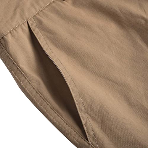 Men's Straight Leg Cargo Sweatpants Elastic Waist Hiking Pants Heavyweight Joggers Baggy Sweatpant with Pockets4