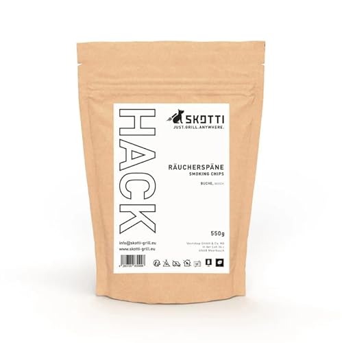 SKOTTI Hack, Feine Räucherchips aus hochwertigen Hölzern, für perfekte Räucherergebnisse beim Grillen
