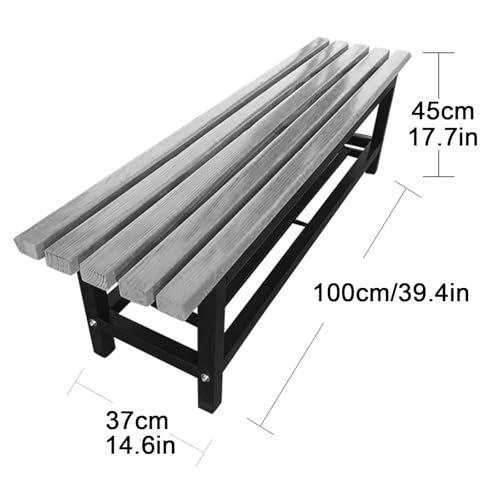 Chaise d'extérieur imperméable 100 cm et banc de jardin à lattes - 3