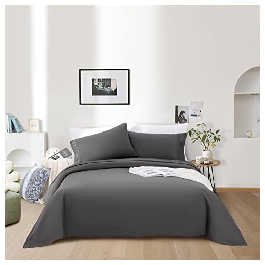 REDASW Bed Sheet Set Queen Size 16 Inches Deep Pocket 1800 Thread Count 100% Microfiber Sheet,Super Soft Comforterble, Breathable & Cooling, Easy Care,4 Piece Dark Gray