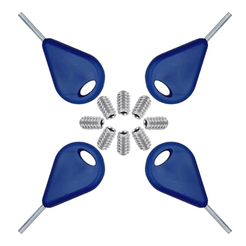 57lilina 4pcs Surf Fin Key & Screws for Surfboard Sup Kayak Longboard Surfing Paddleboard Surf Paddle Board, Fins Replacement Install Remove Tool Accessories Blue