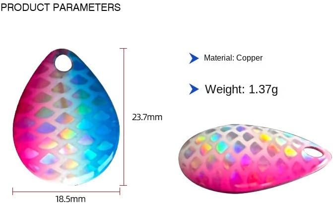 Pack of 15 UV Colorado Spinner Blade for Spinnerbaits Fishing Lure Spinner Bait Blades DIY Walleye rig Lure Making Parts Accessories