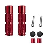 Sandfren 2PCS Motorcycle Foot Pegs, Aluminum M8 CNC Motorbikes Passenger Pedals Footrests, Motorbicycle Rearsets Footpeg Accessories, Universal for 8mm Install Hole Bicycle Dirt Bike (Red)
