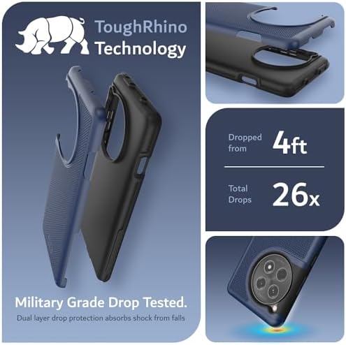 TUDIA DualShield Grip zaprojektowane dla OnePlus 12R etui 5G (2024), [MergeGrip], dwuwarstwowe, wojskowe, odporne na wstrząsy, cienkie, wytrzymałe, wytrzymałe etui ochronne na telefon (niebieski