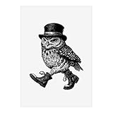 Azeeda 'Dapper Owl Walking in Boots' Wall Art Poster...