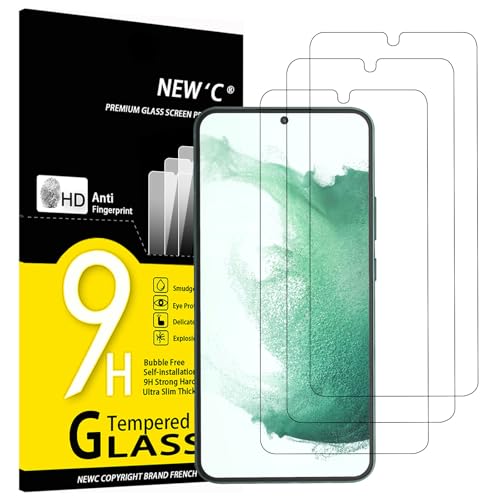 NEW'C 3 Stück für Samsung Galaxy S22+ / S22 Plus für Panzerglas, Frei von Kratzern, 9H Härte, HD Displayschutzfolie, 0.26mm Ultra-klar, Ultrabeständig