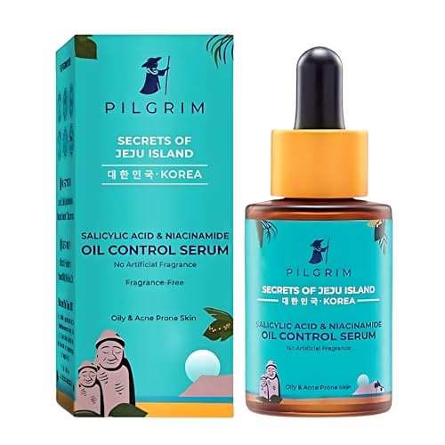 Pilgrim Salicylic Acid 2% & Niacinamide 3% Oil Control Face Serum | Lightweight Leave-On for Oily, Acne-Prone Skin | Helps Unclog Pores, Control Shine & Smooth Texture | 1.01 Fl Oz (30ml)
