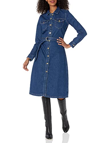 Tommy Hilfiger Damen Adaptive Denim Kleid mit Magnetverschluss, Mittlerer Waschung, 42 Tommy Hilfiger Damen Adaptive Denim Kleid mit Magnetverschluss, Mittlerer Waschung, 42