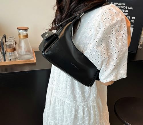Y2k Hobo Bag for Women Soft Leather Tote Shoulder Purse Handbags Trendy Underarm Bag Small Satchel for Travel Work2