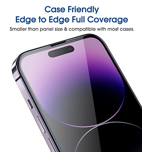 Image of amFilm OneTouch for iPhone 14 Pro Privacy Screen Protector 6.1'' 2022 | 30s Auto-Alignment, Bubble Free, Tempered Glass, 28 Anti Spy, Shatterproof 2 Pack (14P-6.1'')