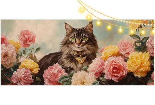 Peinture Diamant Kit Complet 5D DIY chat mignon grand format 120x60 cm pour point de croix
