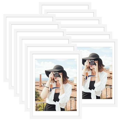 Picrit 18x24 Picture Frame Set of 12, Modern Gallery Wall Frames, White