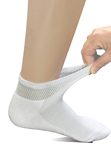 Yomandamor Men's 5 Pairs Low Cut Diabetic Socks with Cushion Sole and Seamless Toe