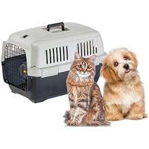 Ferplast Clipper 2 Cat Carrier, IATA, Small Dog and Cat Carrier Max 8 kg, Rigid Carrier, Travel Animals Car Plane, Train, 57 x 37 x H 36 cm, Steel Door, Secure Closure