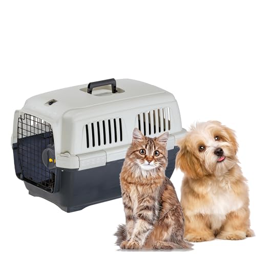 Ferplast Caisse de Transport Chat Clipper 2, IATA, Cage de Transport pour Petits Chiens et Chats Max 8 Kg, Boite Transport, Voyage Animaux Voiture Avion Train,...