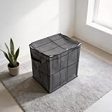 Vlies-Aufbewahrungstasche mit Reißverschluss, feuchtigkeitsbeständiger Kleider- und Bettwäsche-Organizer, stapelbare Schrank-Aufbewahrungsbox für saisonale Kleidungsstücke, Umzüge und Reisen, große