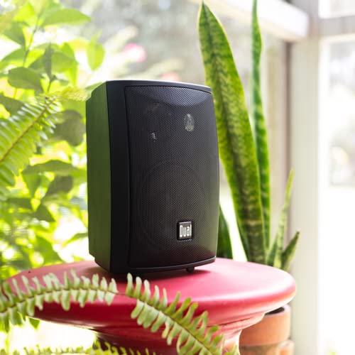 Dual Electronics Lu43Pb 3-Way High Performance Outdoor Indoor Speakers With Powerful Bass | Effortless Mounting Swivel Brackets | All Weather Resistance | Expansive Stereo Sound Coverage | Sold In Pairs, Black #TOP5