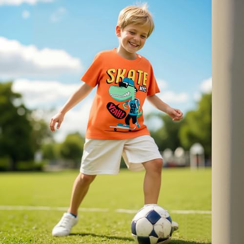 Image of DEEKEY Toddler Boys Shirts Short-Sleeve Little Kids t Shirts Boys' Tops, Tees & Shirts Graphic TEE Age for 2-7 Years 4-Pack