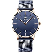 BEN NEVIS Mens Watch, Minimalist Fashion Simple Wrist Watch Analog Date with Stainless Steel Mesh Band