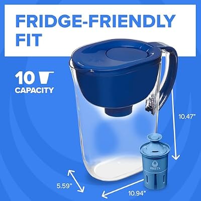 Brita Everyday Elite Water Filter Pitcher, Removes 99% of Lead, Includes 1 Filter, 10-Cup Capacity, Black