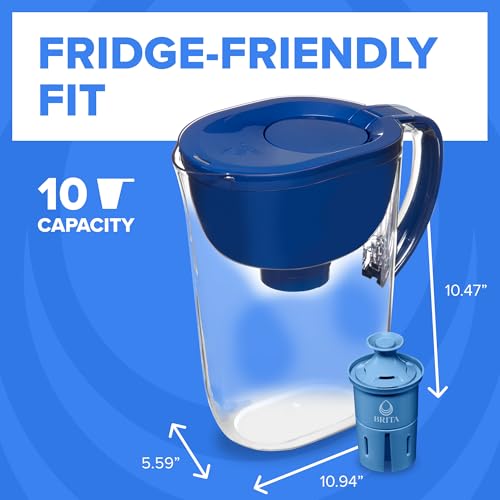 Brita 10 Cup Elite Filter Pitcher with Smart Light Indicator, Reduces 30+ Contaminants including Lead and Microplastics, Filter lasts 6 months, Tahoe, Black by BRITA - Image 7