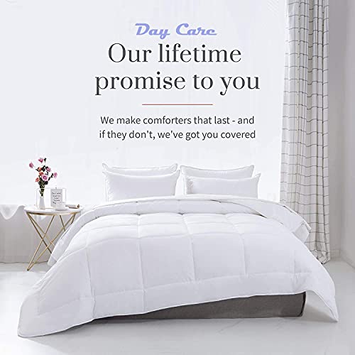 Image of Day Care - 400 GSM Hotel Quality-Down Alternative Reversible Comforter (92 inch x 106 inch Inches /233cm x 269cm) - Comforter King Size|Silver /Dark Grey| TC - 450