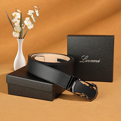 Image of Lavemi Men's Real Leather Ratchet Dress Belt with Automatic Buckle,Elegant Gift Box