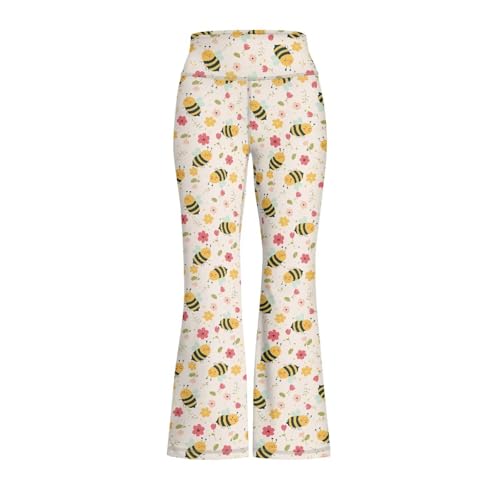 Bee Girls' Leggings Cross Flare Pants Soft Stretchy High Waisted Pants for Kids Child Yoga Dance 5-14 Years2