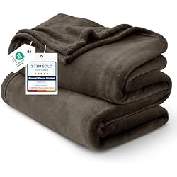 Bedsure GentleSoft Fleece Blankets Queen Size Brown - Bed Fall Blanket Soft Lightweight Plush Fuzzy Cozy Luxury Microfiber, 90x90 inches