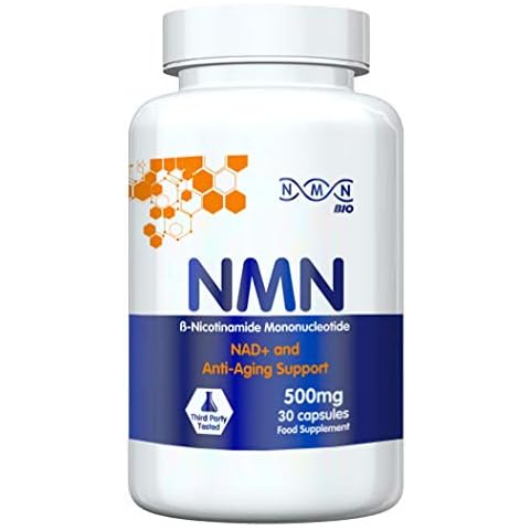 NMN Bio - 99% Pure Beta Nicotinamide Mononucleotide Capsules - 500mg Powerful Anti-Aging Supplements - Zero Fillers or Preservatives - Revolutionary Vitamin B3 Derivative - 30 Capsules Cover