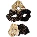 Produktbild Dofash 3Stücke Weicher Samt Haargummi Scrunchie Elastische Haarbänder für Mädchen Damen (Schwarz+Braun+Blond)