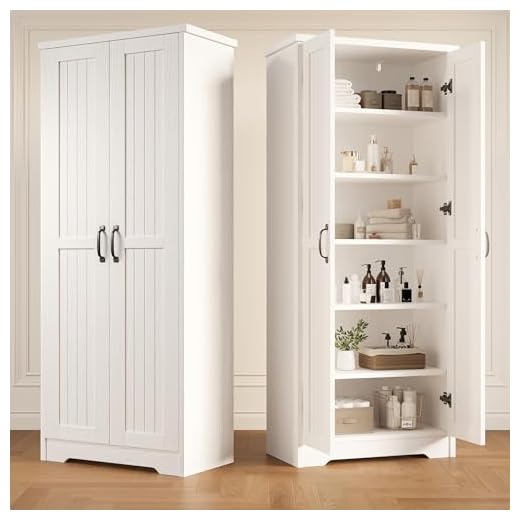 Decofy Tall Storage Cabinet with Adjustable Shelves