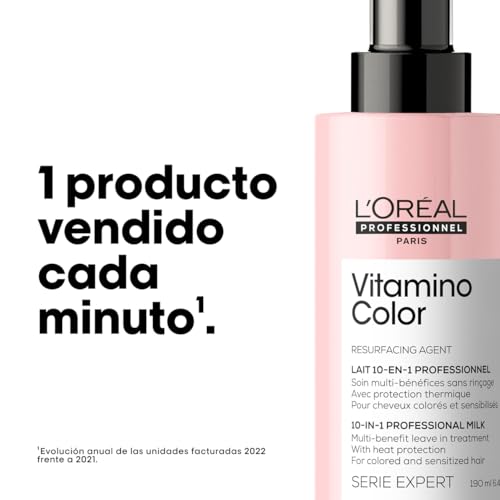 L'Oréal Professionnel, Spray de Tratamiento 10 en 1 con Resveratrol, para Pelo Teñido, Vitamino Color, 190ml - imagen 8