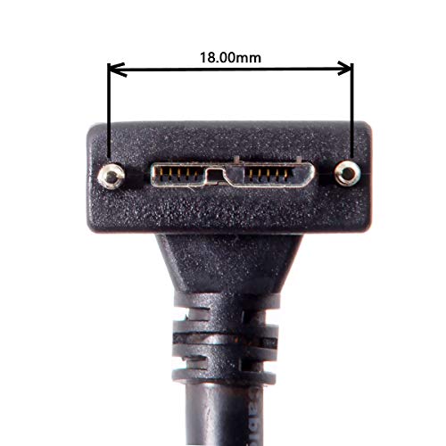 CY Micro USB Screw Mount to USB 3.0 Data Cable for Point Grey Chameleon Camera 3m 90 Degree Down Angled, 3.0M - Image 2